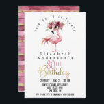 Glamour Pink Flamingo 80th Birthday Invitation<br><div class="desc">Glamour Pink Flamingo 80th Birthday Invitation For Women.  Easy To Change The Sample Text To Your Own By Clicking Personalize.  Click Personalize/Edit With Design Tool To Change The Font Type,  Font Colour,  Font Size Or To Add/Delete/Change The Text Or Design Elements.</div>