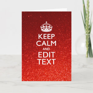 Glamour Red Festive Personalized Keep Calm Holiday Card