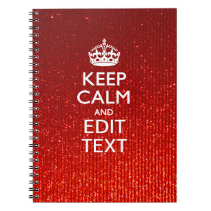 Glamour Red Festive Personalized Keep Calm Notebook