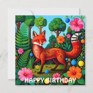Glamour Red Fox Animal Card