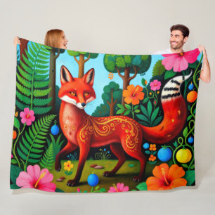 Glamour Red Fox Animal Fleece Blanket