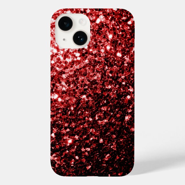 Glamour Red Glitter sparkles Case-Mate iPhone Case (Back)