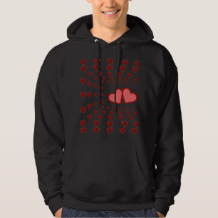 Glamour Red Glitter sparkles Heart pattern Hoodie