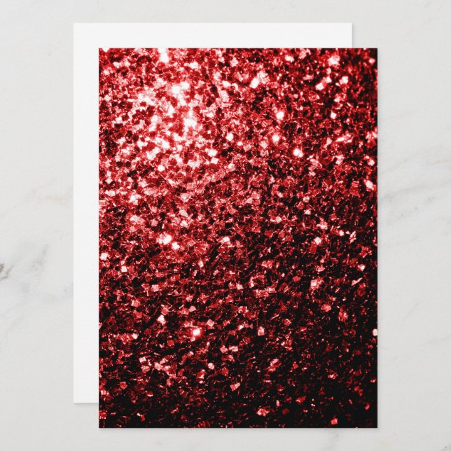 Glamour Red Glitter sparkles Personalize Invitation (Front/Back)