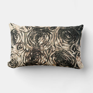 Glamour Roses Gold Bronze Rustic Floral Glam Lumbar Pillow