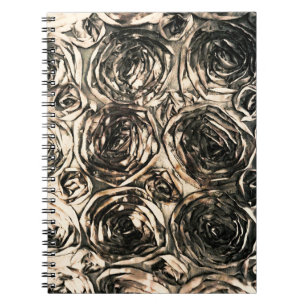 Glamour Roses Gold Bronze Rustic Floral Glam Notebook