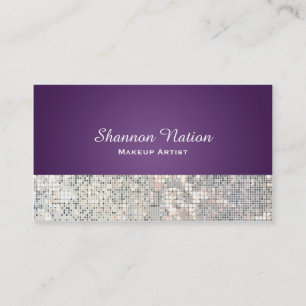 Glamour Sequin Glitter Purple Glam Business Card