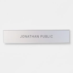 Glamour Silver Template Elegant Minimalist Modern Door Sign