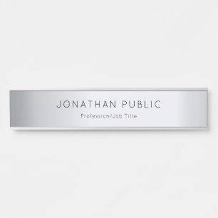 Glamour Silver Template Trendy Elegant Modern Long Door Sign
