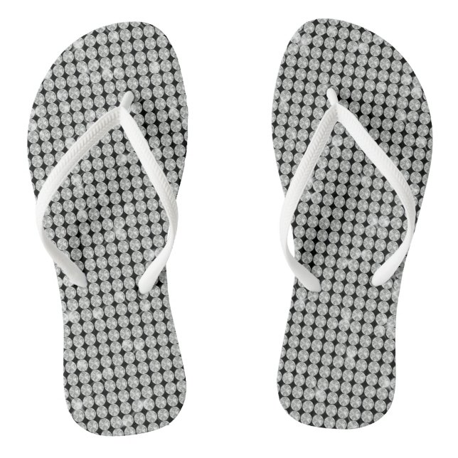 Glamour White Diamond  Flip Flops (Footbed)