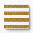 Glamour White Stripes with Gold Glitter Printed