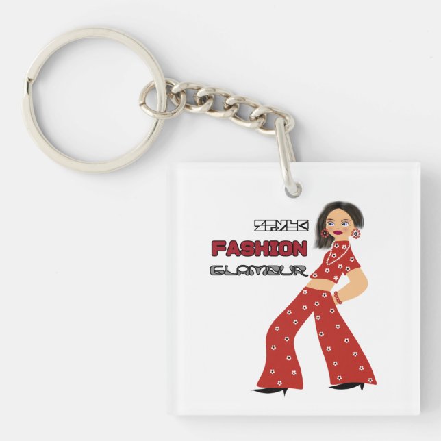 Glamour woman keychain (Front)