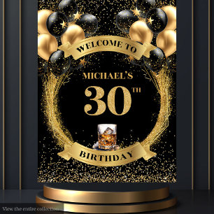 Glamourous 30th Man Birthday Whiskey Birthday  Tapestry
