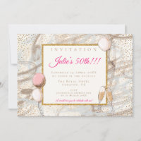 Glamourous 50th Party Gold Confetti Flutes Balloon