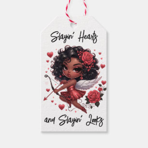 Glamourous African American Cupid Gift Tags