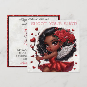 Glamourous African American Cupid Valentine's Day 