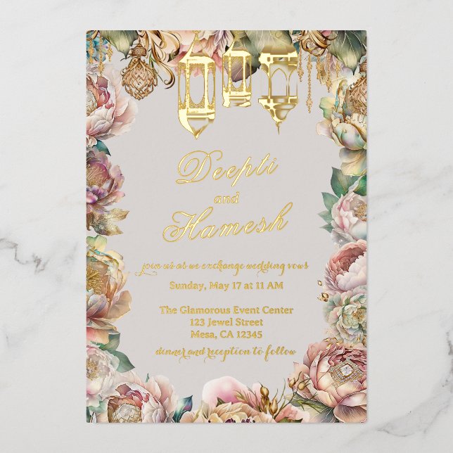 Glamourous Arabian Nights Pastel Floral Wedding (Front)