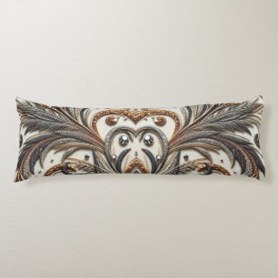 Glamourous Baroque Design with Glitter & Gemstones Body Pillow