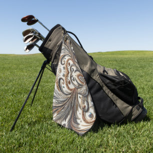 Glamourous Baroque Design with Glitter & Gemstones Golf Towel