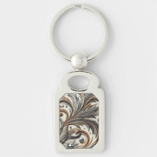 Glamourous Baroque Design with Glitter & Gemstones Keychain