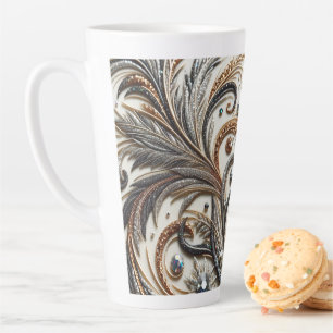 Glamourous Baroque Design with Glitter & Gemstones Latte Mug