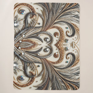 Glamourous Baroque Design with Glitter & Gemstones Sherpa Blanket