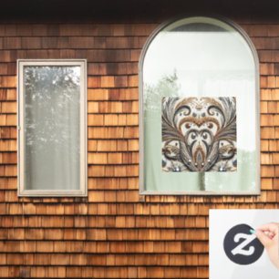 Glamourous Baroque Design with Glitter & Gemstones Window Cling