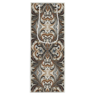 Glamourous Baroque Design with Glitter & Gemstones Wine Gift Bag