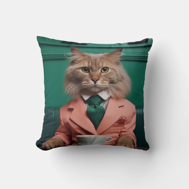 Glamourous Bengal Cat  Throw Pillow (Front)