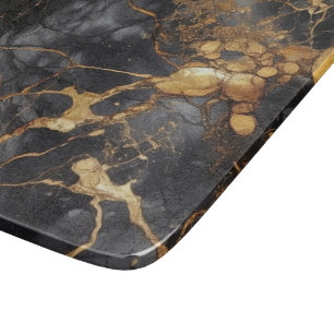 Glamourous black and Gold Marble Effect Cutting Board