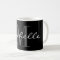 Glamourous black and white name monogram coffee mu
