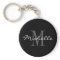Glamourous black and white name monogram keychain