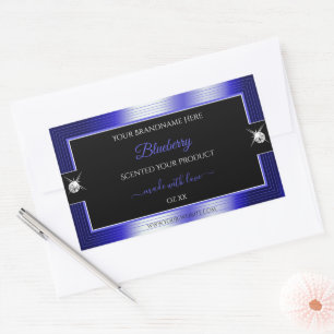 Glamourous Black Blue Shiny Brilliant Product Labe Sticker