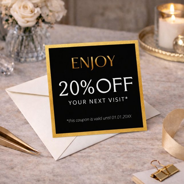 Glamourous Black & Gold Lash Tech  Discount Card (Creator Uploaded)