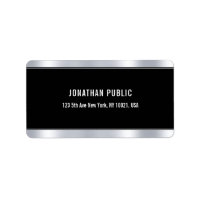 Glamourous Black Silver Template Elegant Address