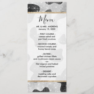 Glamourous Black Sparkly Glitter Sequins Cow Print Menu