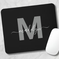 Glamourous Black White Name Monogram