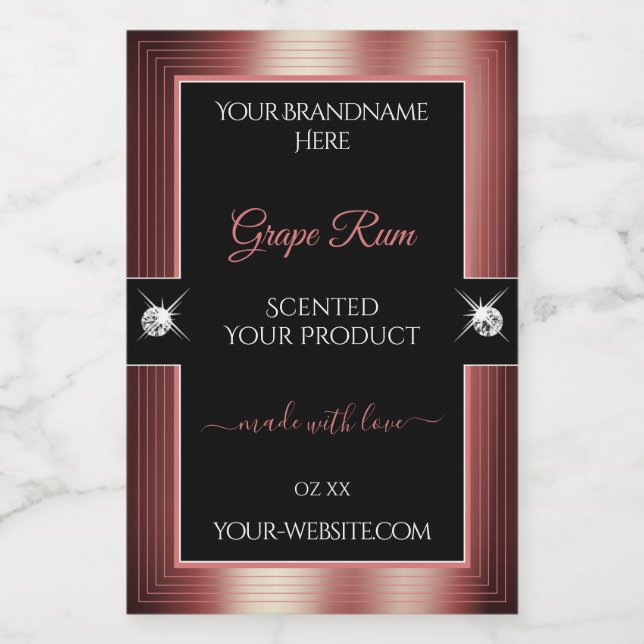 Glamourous Black Wine Red Brilliants Product Label (Single Label)