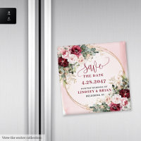 Glamourous Boho Burgundy Blush Gold Floral Date