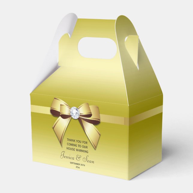 Glamourous Bow & Ribbon House Warming Favor Box (Front Side)