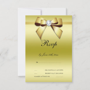 Glamourous Bow & Ribbon RSVP Card