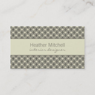 Glamourous Chic Business Card, Ivory and Grey Card
