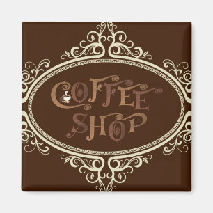 glamourous Coffee Shop Magnet