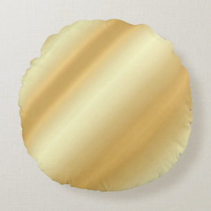 Glamourous Custom Faux Gold Blank Modern Template Round Pillow