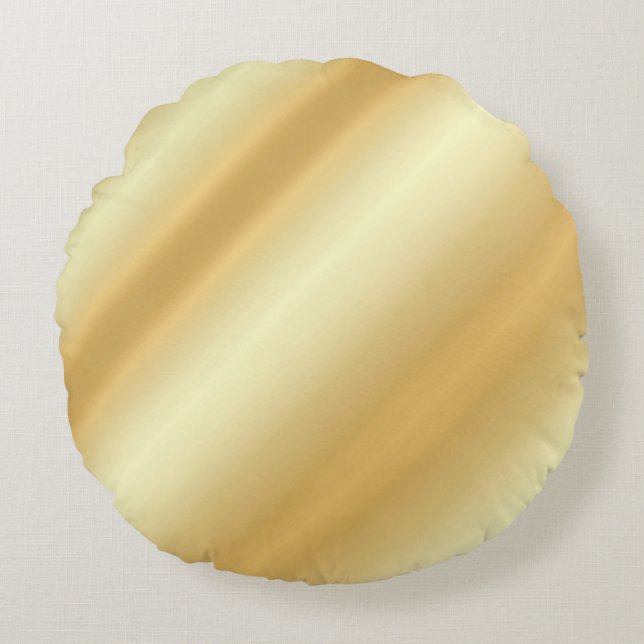 Glamourous Custom Faux Gold Blank Modern Template Round Pillow (Front)