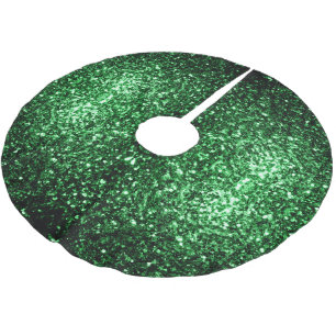 Glamourous Dark Green glitter sparkles Brushed Polyester Tree Skirt