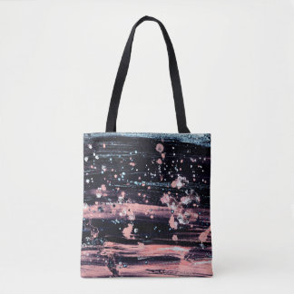 Glamourous Dark Grey Pink Spotlight Tote Bag