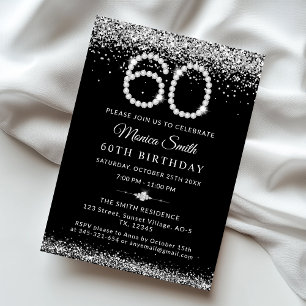 Glamourous Diamonds 60th Birthday Party Invitation