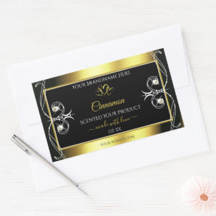Glamourous Diamonds Black Gold Decor Product Label