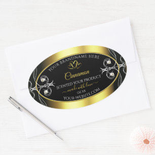 Glamourous Diamonds Black Gold Decor Product Label
